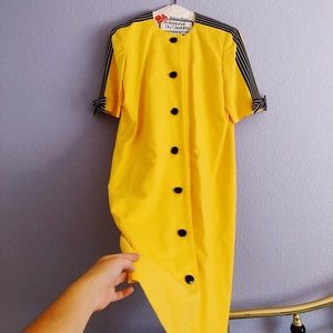 Vintage Bichon Yellow Dress